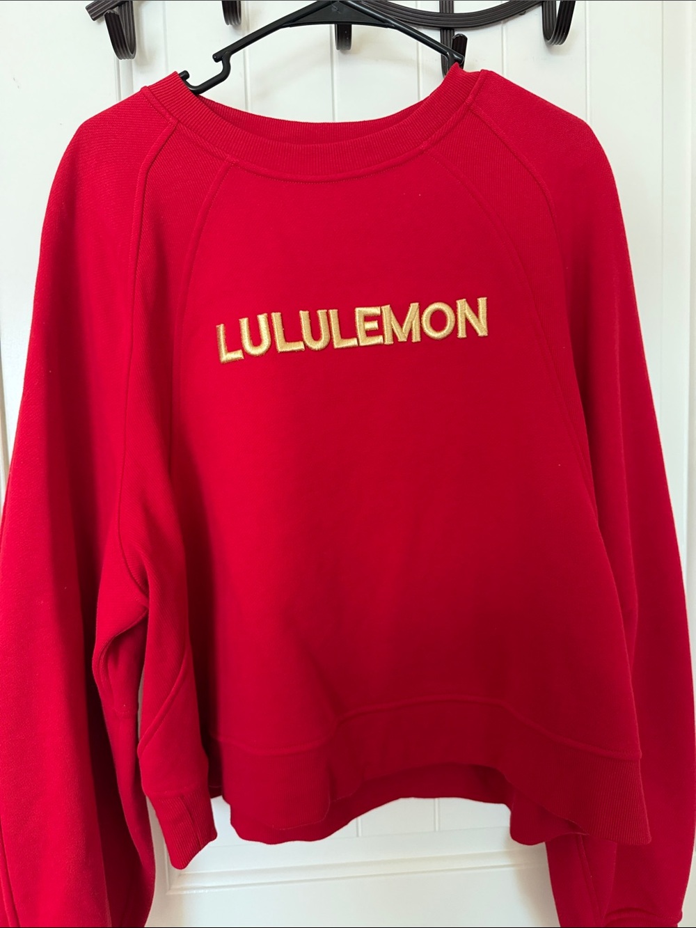 lululemon athletica Red Crewneck Sweatshirt with Gold Logo